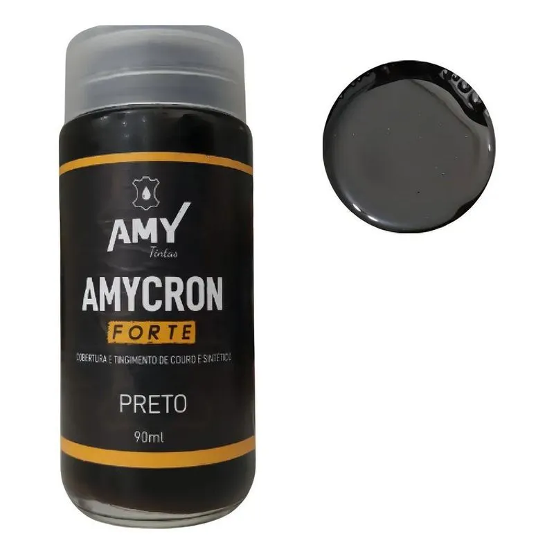 Amycron Preta 90ml Tinta Para Couro Sapato,bota,bolsa,jaquet