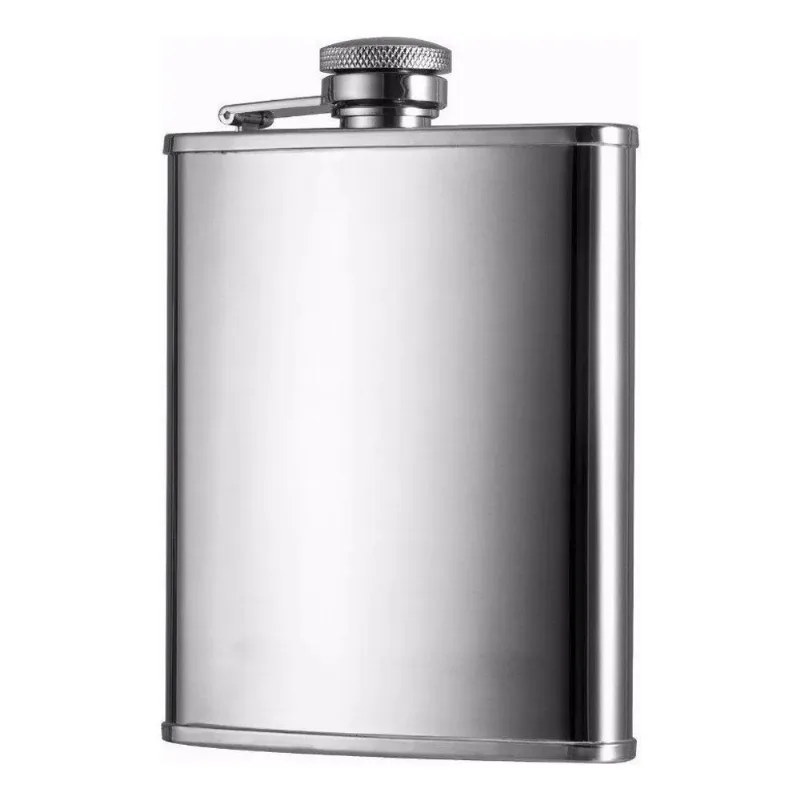 3x Cantil Inox Frasco 230ml Garrafa Whiskeira Whisky Bolso B