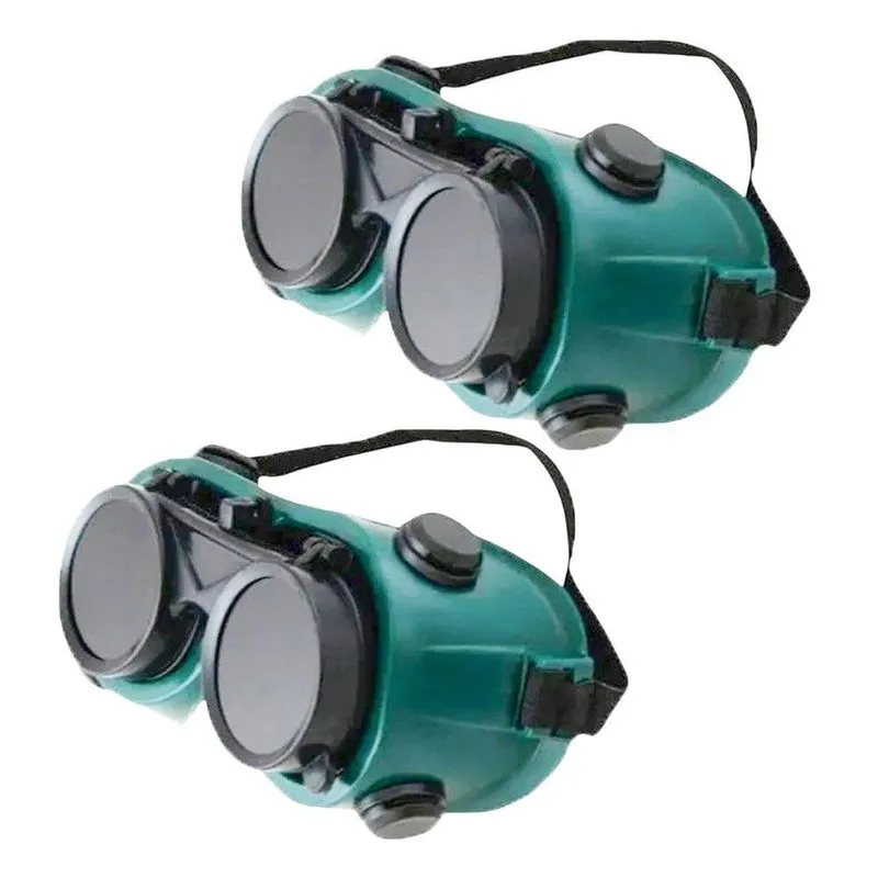 Óculos De Solda Kit 2 Unidades Dupla Lente Fumê E Transparente Verde Ab Mídia