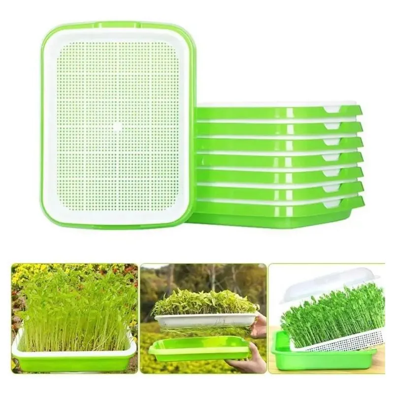 05 Peças Bandejas Microverdes Dupla Camada Germinação Broto