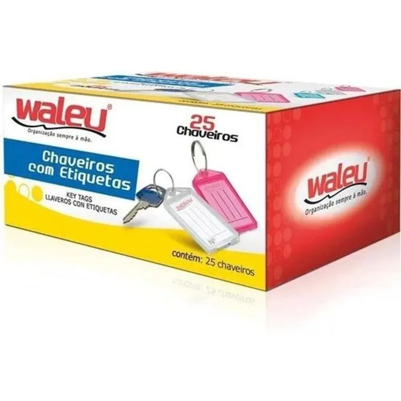 25 Chaveiro Colorido Organizador Chave Etiqueta Waleu