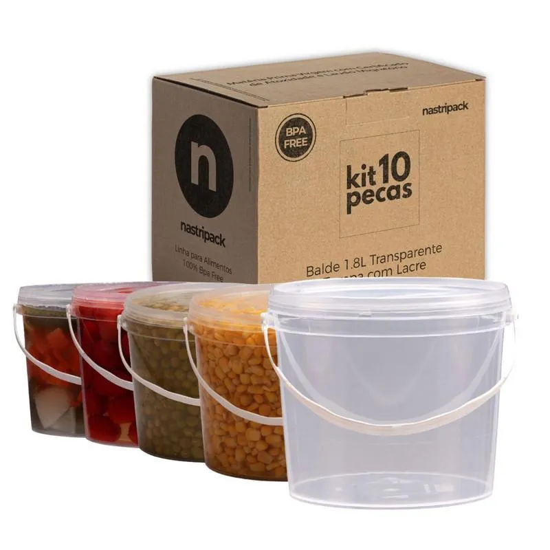 Balde De Plástico Com Alça 10 Pcs