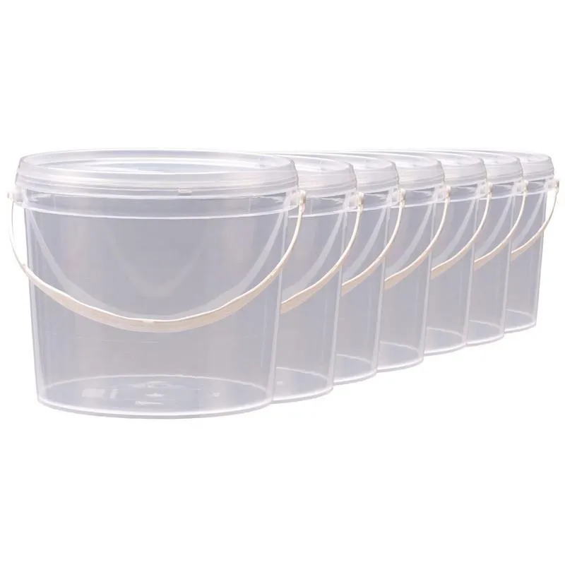 Balde Transparente Com Tampa Sob Pressão 7 Pçs