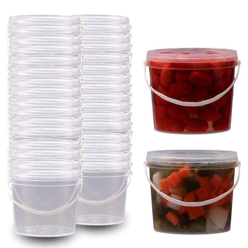 Balde De Plástico Com Tampa Para Cozinha 20 Pçs