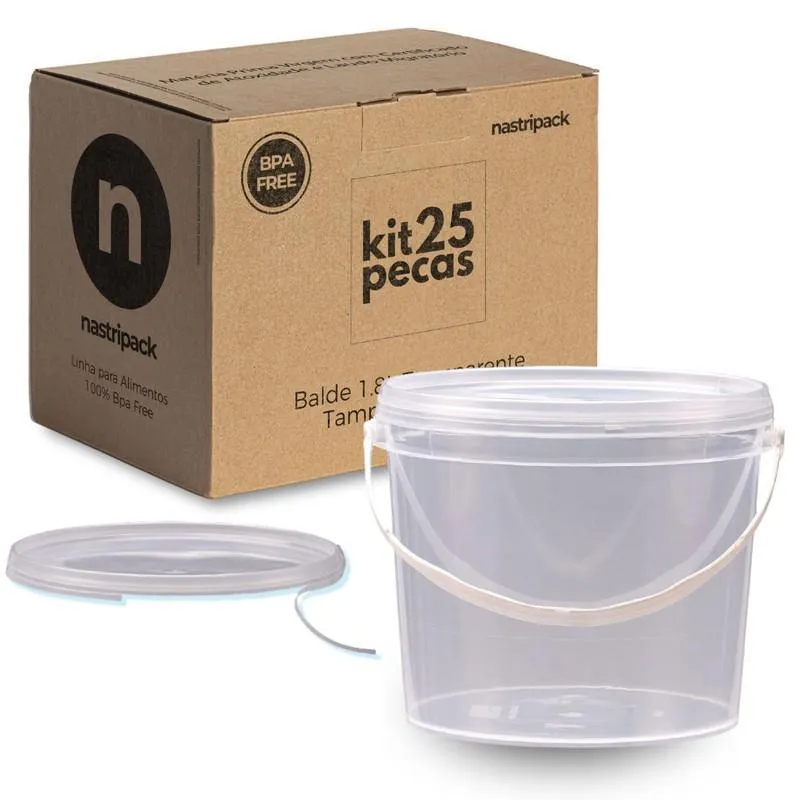 Balde 1.8l Para Armazenar Doce De Leite 25 Pçs