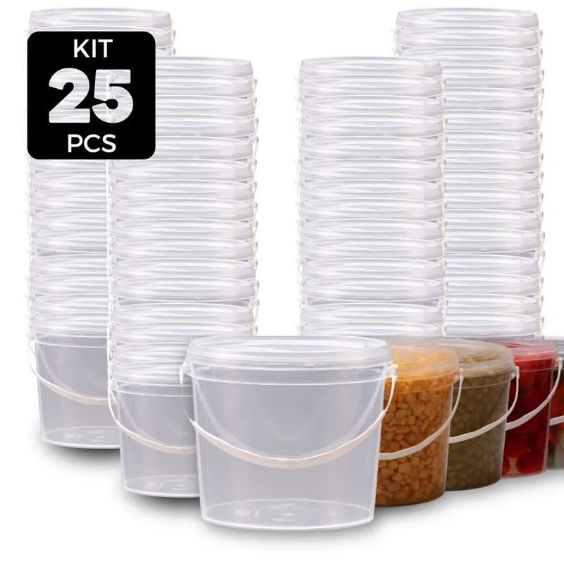 Balde 1.8l Com Tampa De Pressão 25 Pçs