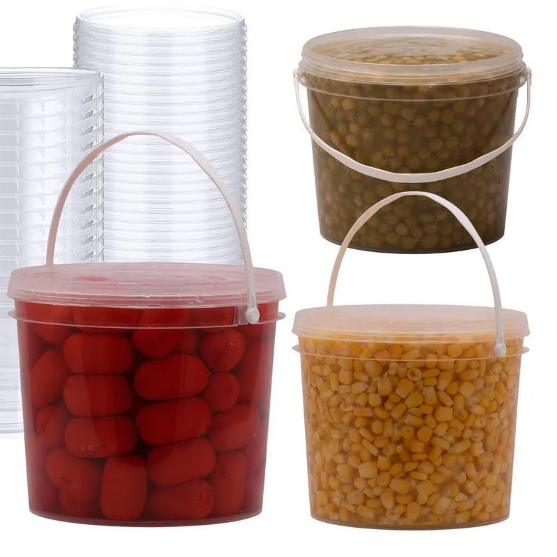 Balde 1.8l Transparente Com Tampa Lacre 50 Pçs