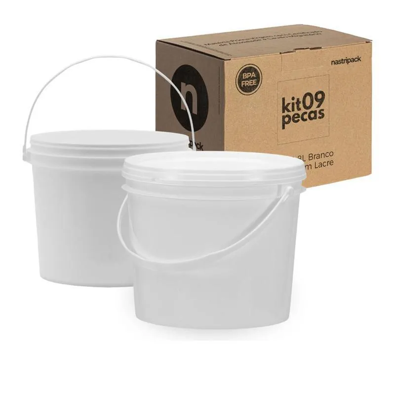 Balde 1.8 Litros Branco Para Misturar Tinta 9 Pçs