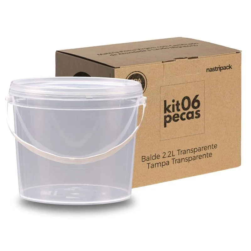 Balde Para Armazenar Produtos Naturais Em Casa - Kit 6 Pçs