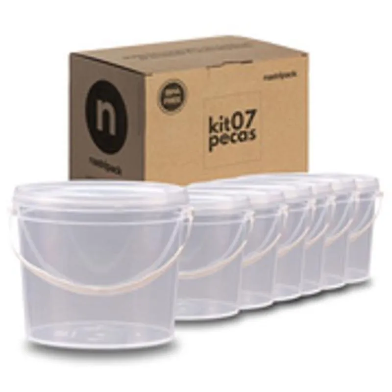 Balde Para Açucar E Café Tampatransparente - Kit 7 Pçs