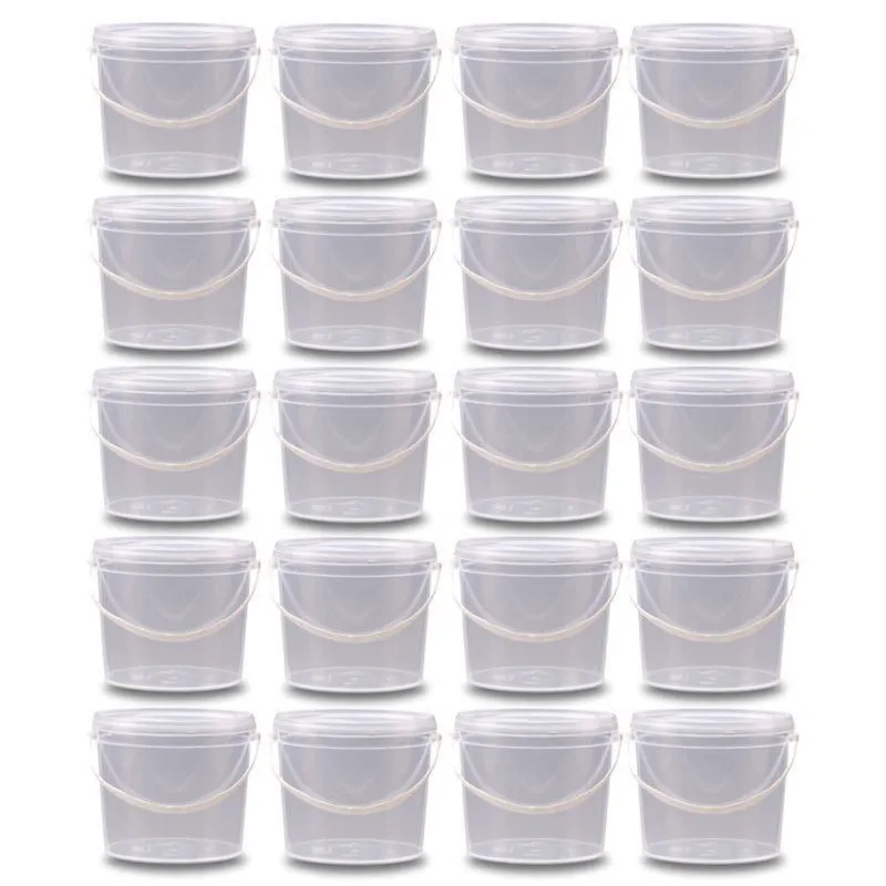 Balde Para Tinta Guache 2.2L Transparente - Kit 20 Pçs