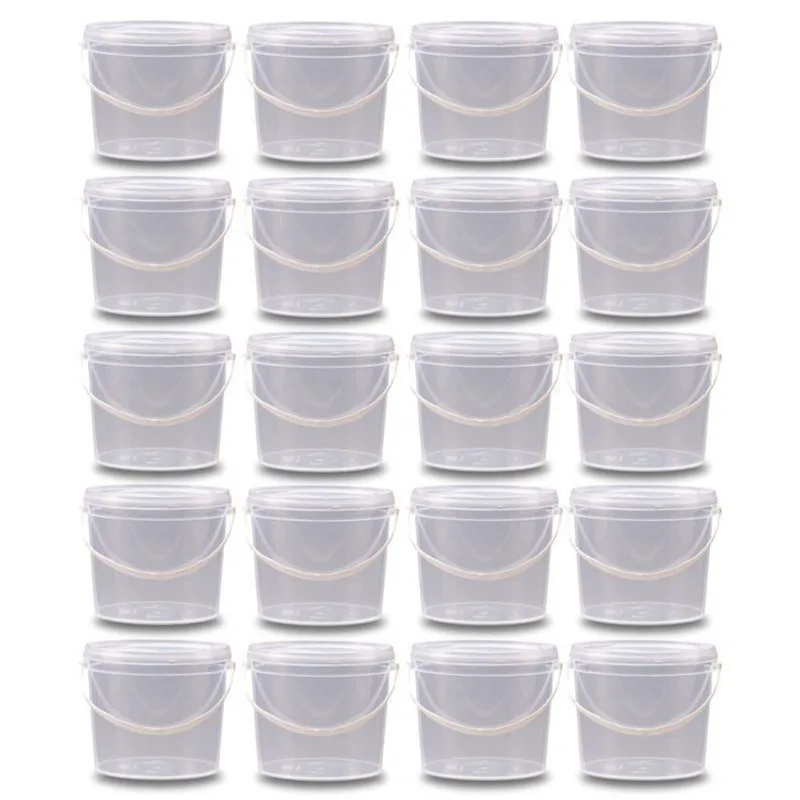 Balde 2.2 Litros Transparente Para Isca - Kit 20 Pçs
