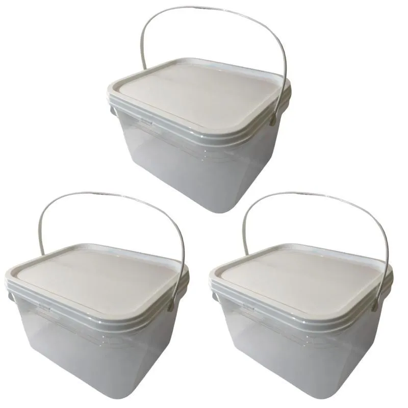 Balde Transparente 2.4l Para Arroz -kit 3 Pçs
