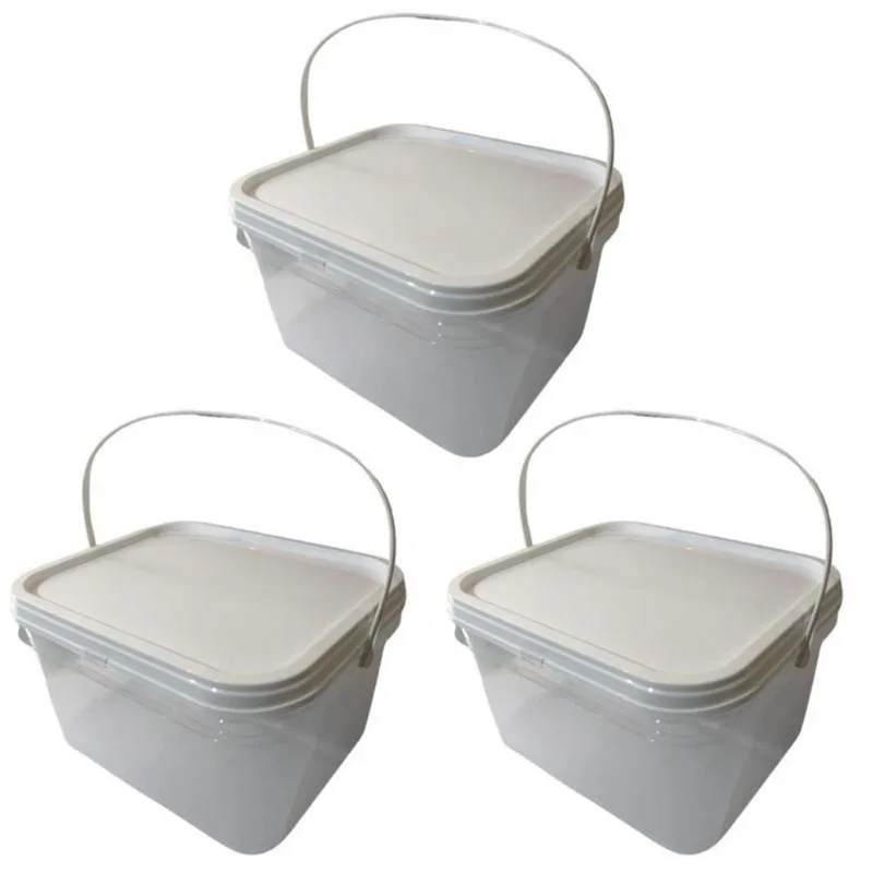 Balde Retangular Para Alimentos Frescos-kit 3 Pçs