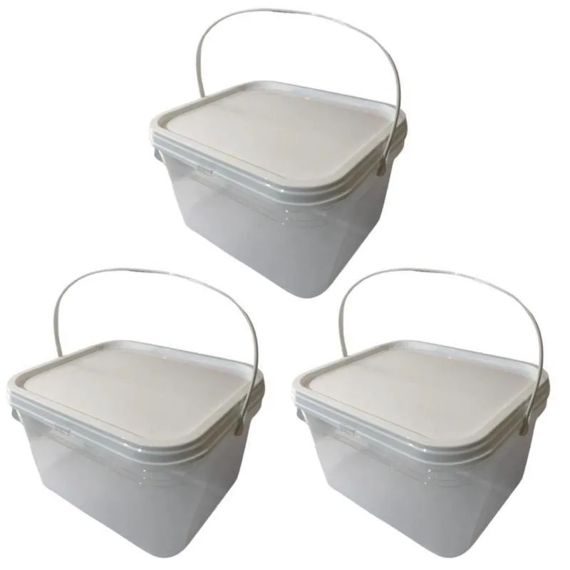 Balde Alça Plastica Ac Transparente 2.4L-Kit 3 Pçs