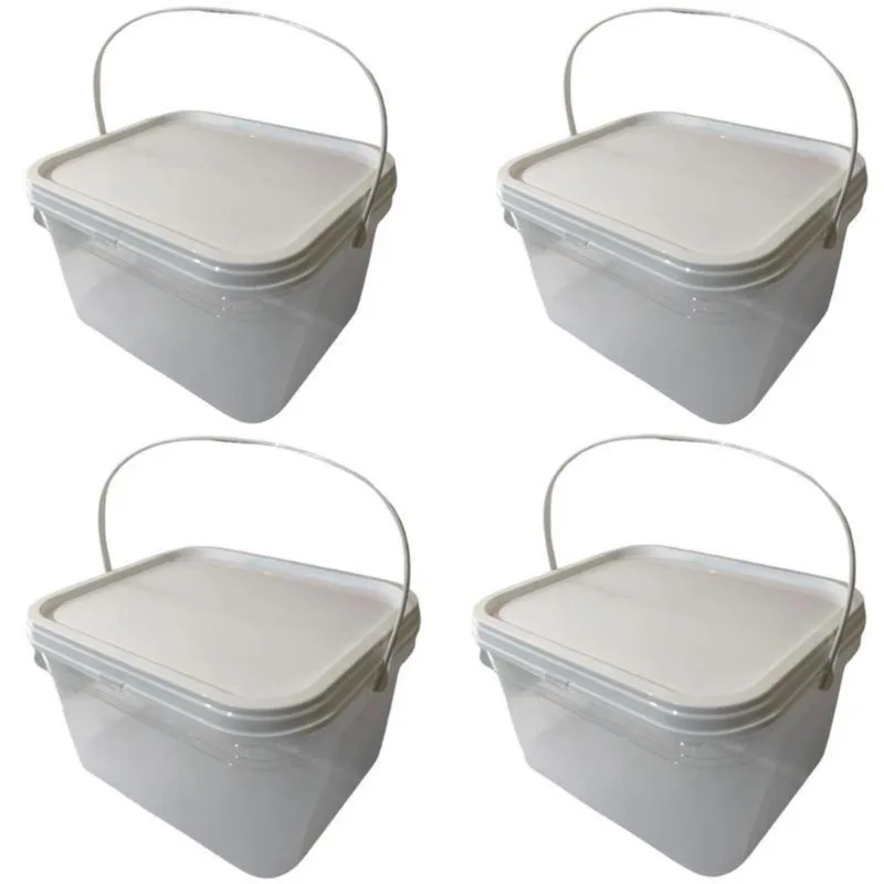 Balde 2-4l Ideal Para Pet Shop-kit 4 Pçs