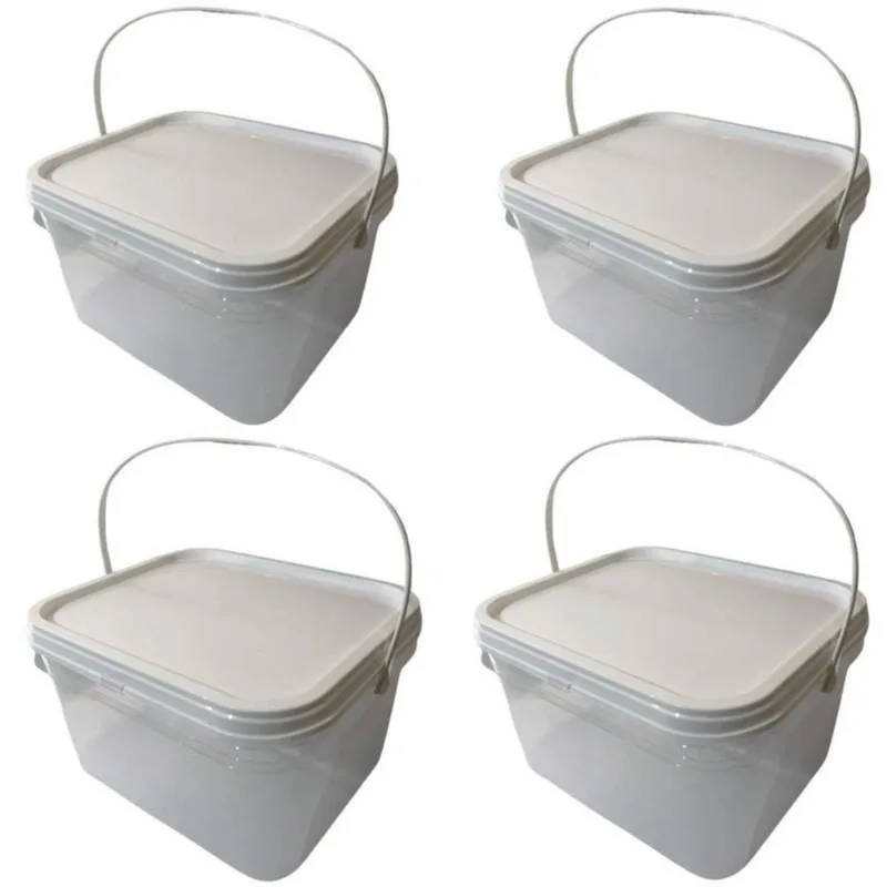 Balde Para Produtor Rural 2.4 Litros Com Tampa-kit 4 Pçs