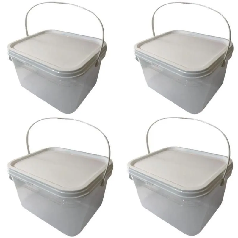 Balde Transparente 2.4L Para Pate-Kit 4 Pçs