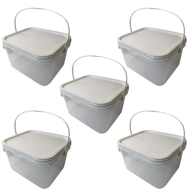 Balde Para Estocar Condimentos 2.4l Transparente-kit 5 Pçs