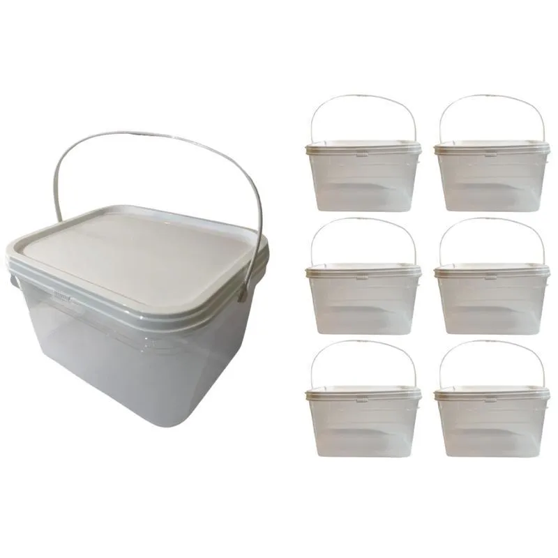 Balde Multiuso De 2.4l Transparente Lacre-Kit 6 Pçs
