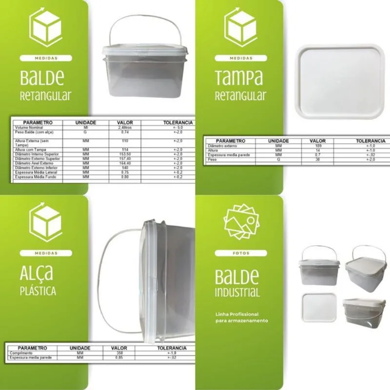 Balde Minas Gerais Transparente 2.4l-kit 6 Pçs