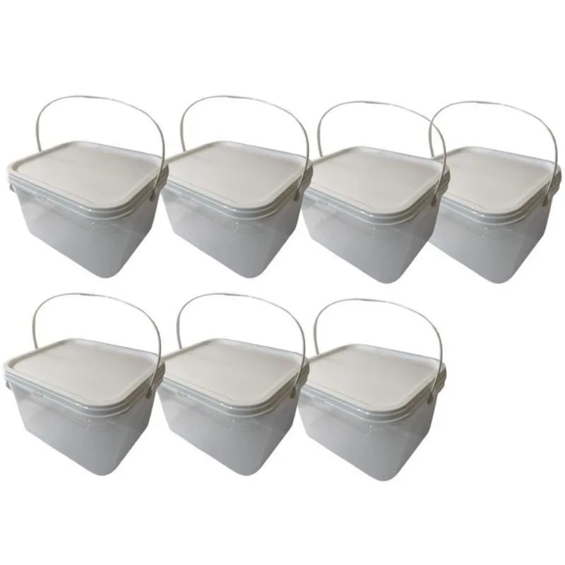 Balde Para Armazenar Leite Transparente 2.4l-Kit 7 Pçs