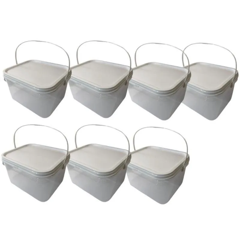 Balde Para Bolo Com Alça Branca 2.4L-Kit 7 Pçs