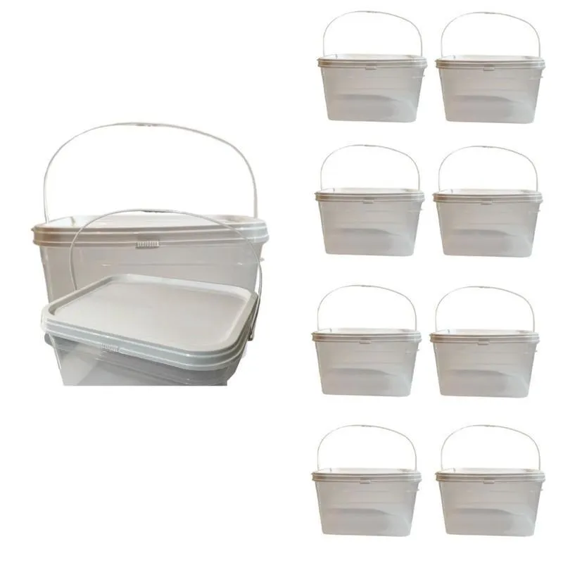 Balde Para Hobby 2.4 Litros Com Tampa-kit 8 Pçs