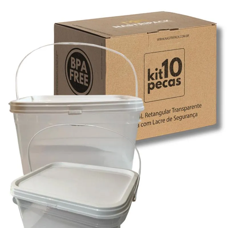 Balde Para Café E Açúcar Transparente 2.4l-kit 10 Pçs