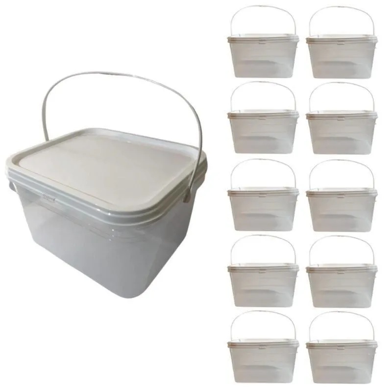 Balde Transparente 2.4L Para Creme -Kit 10 Pçs