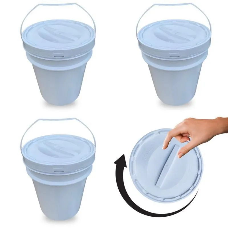 Balde Plástico 20L Tampa Rosqueavel Para Graos - Kit 3 Pçs
