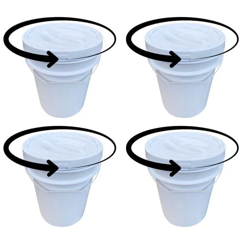 Balde Para Graxas De 20 L E Tampa Rosca - Kit 4 Pçs