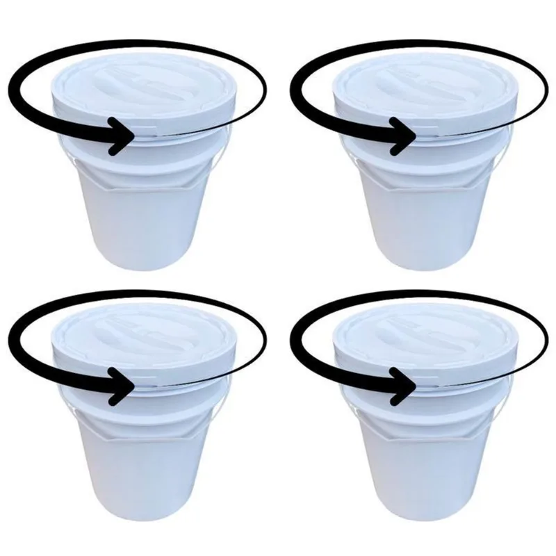 Balde Novo 20l Tampa De Rosquear - Kit 4 Pçs