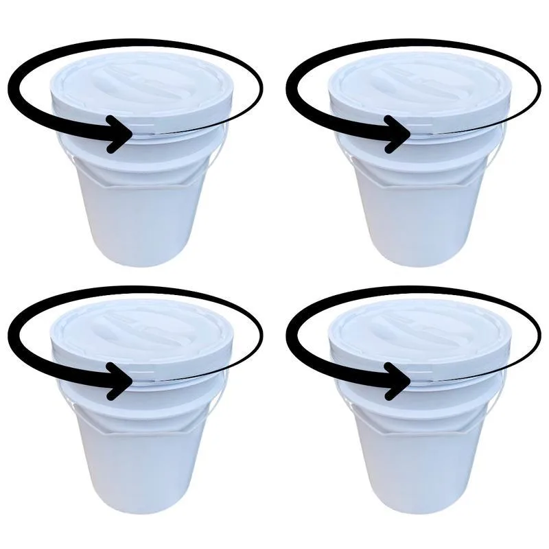 Balde Para Granola 20l Tampa De Rosquear - Kit 4 Pçs