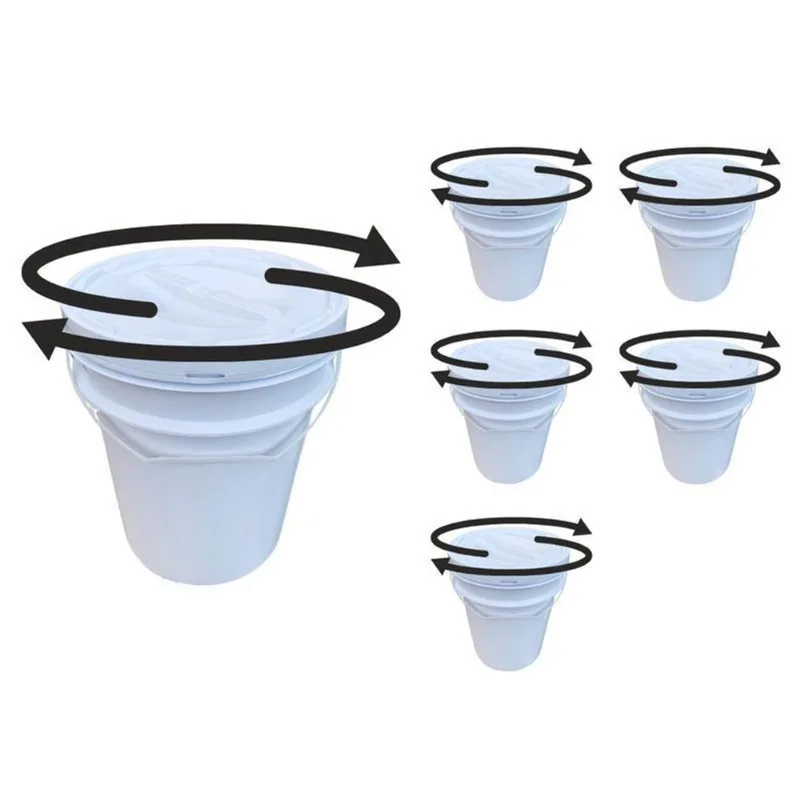 Balde Plástico 20 L Tampa De Rosquear Para Sopa - Kit 5 Pçs