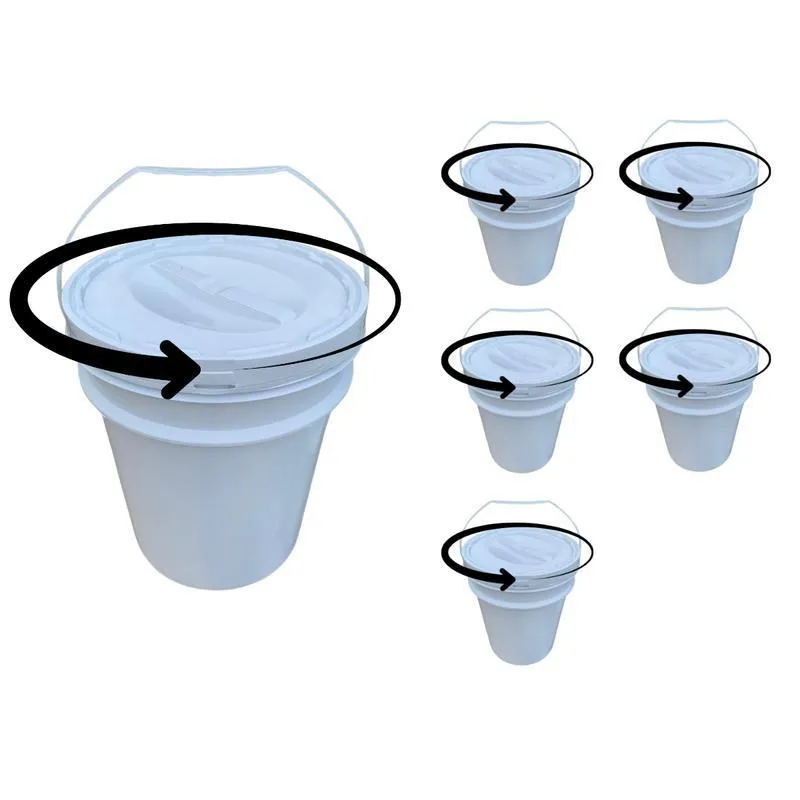 Balde Tampa Rosca Para Pequeno Produtor - Kit 5 Pçs