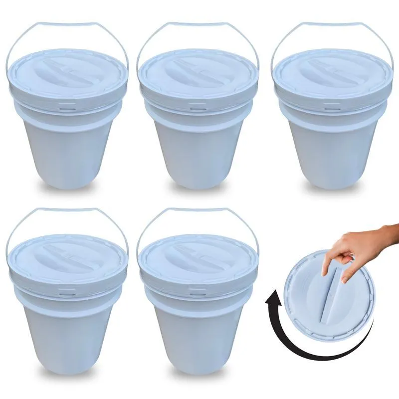 Balde Tampa Rosca Para Area Da Saude - Kit 5 Pçs
