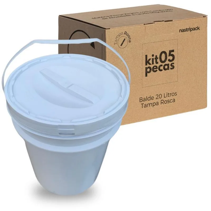 Balde 20l Alça Plástica Para Combustível - Kit 5 Pçs