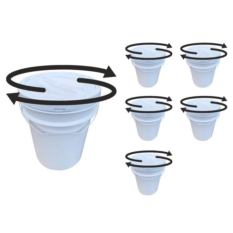 Balde Para Armazenar Tintas 20l E Tampa Rosca - Kit 6 Pçs