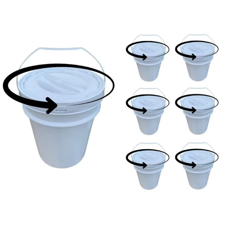 Balde Para Sorvete 20l Tampa De Rosquear - Kit 6 Pçs