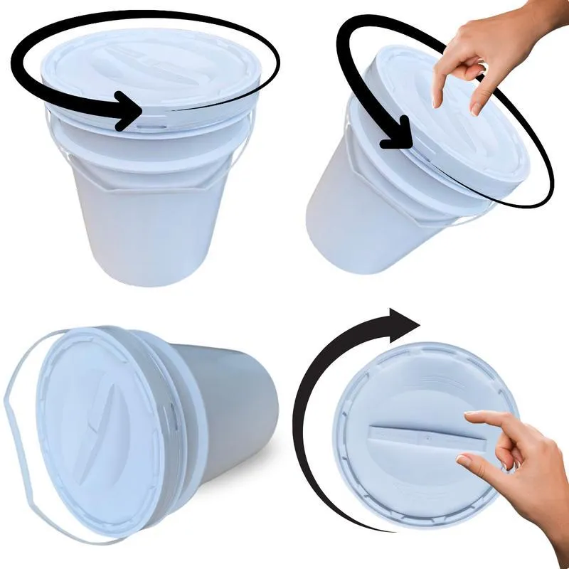 Balde Para Construção 20l Tampa De Rosquear - Kit 7 Pçs