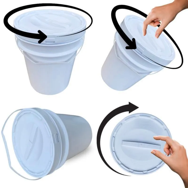 Balde Para Fazer Slime 20L Tampa De Rosquear - Kit 7 Pçs