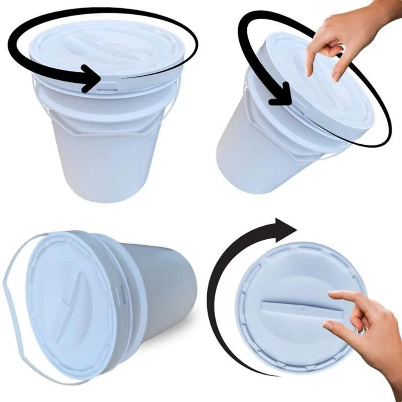 Balde Para Vender Bolo 20l Tampa De Rosquear - Kit 7 Pçs