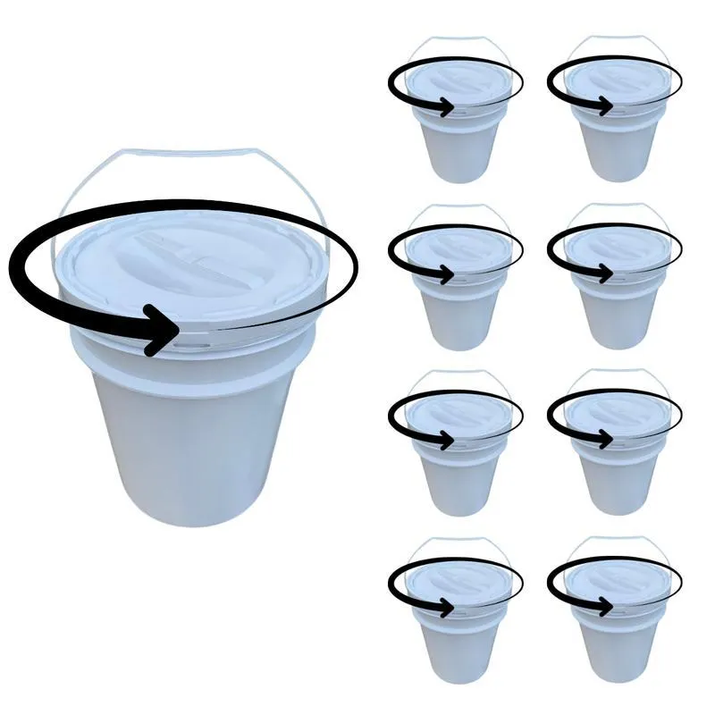 Balde 20l Tampa De Rosquear Para Iscas Vivas - Kit 8 Pçs