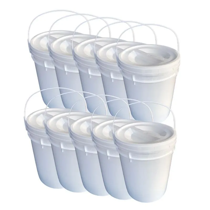 Balde Para Açucar E Café 20l Tampa De Rosquear - Kit 10 Pçs