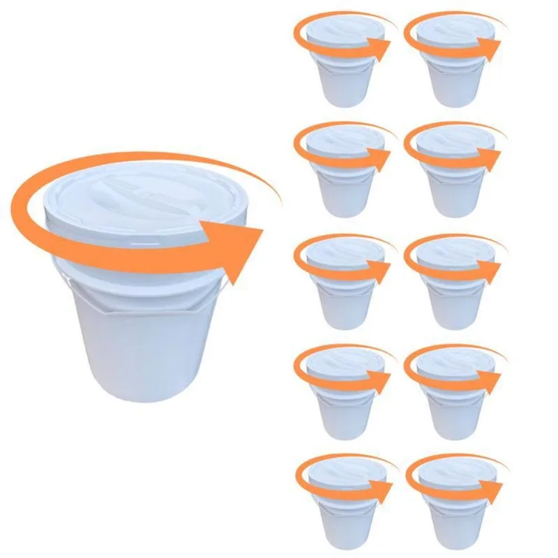 Balde 20l Com Tampa De Rosca Para Nozes - Kit 10 Pçs