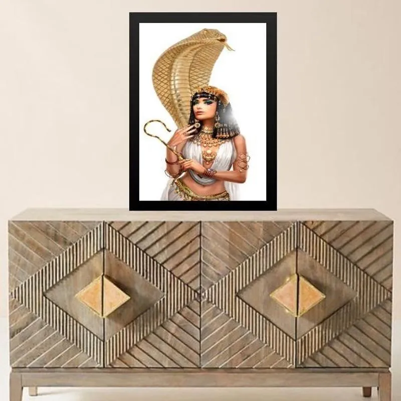 Quadro Arquétipo Cleópatra Com Cobra 33X24Cm - Com Vidro