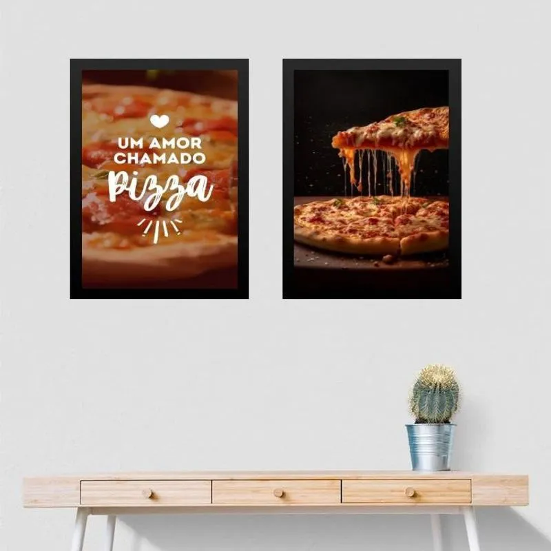 Kit 2 Quadros Para Decorar Pizzaria 24X18Cm