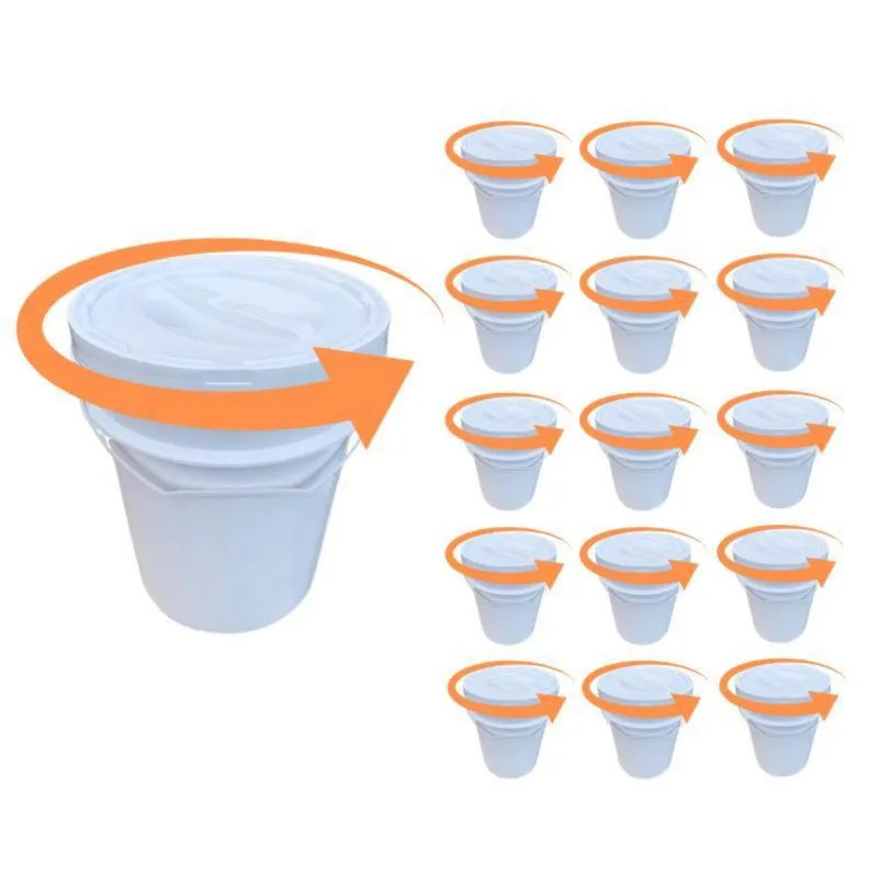 Balde Para Salão De Beleza 20L E Tampa Rosca - Kit 15 Pçs