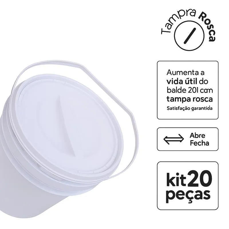 Balde Para Líquidos Inflamáveis Com Rosca - Kit 20 Pçs